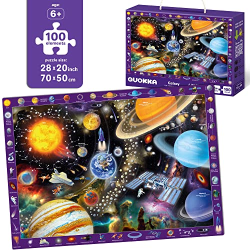 Puzzle Infantiles 3 4 5 Años – 3 Rompecabezas Grandes de 100 Piezas de Quokka – Espacial Mapas del Mundo y Europa – Juguetes de Regalo para Niños y Niñas de 6 8 10 Años