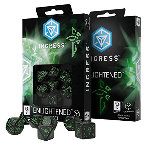 Q Workshop Ingress Enlightened 7 Polyhedral Pieces RPG Ornamented Dice Set