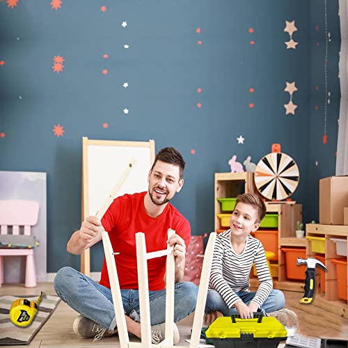 QeeHeng Juego de Herramientas Reales para niños, Juego de Herramientas de carpintería, 30 Piezas de Constructor para niños, Kit de Herramientas de Mano Real, Aprendizaje de construcción