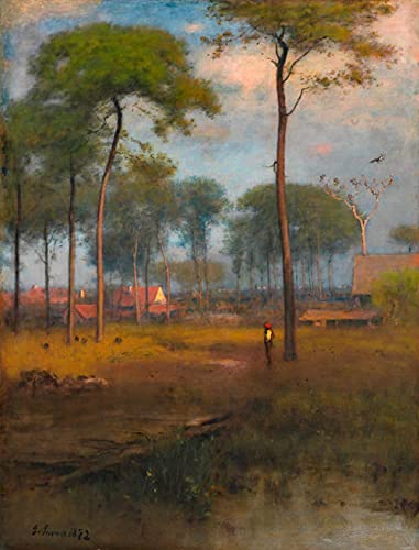 QERFSZD Pintura por Número para Adultos, Pintura Famosa Mundial, Arte para Decoración De La Pared del Hogar 40X50cm Sin Marco George Inness - Temprano En La Mañana, Tarpon Springs