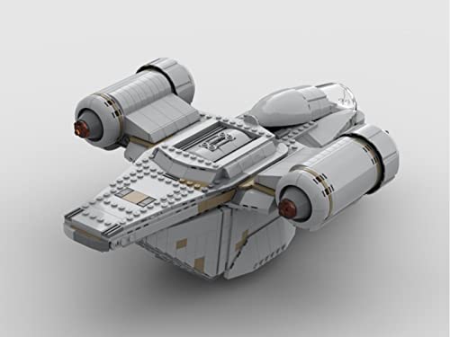 QJWM Modelo Nave Espacial, Transbordador La República con Construcción Modelo Bombardero Tie, Kit Construcción Abrazadera Bombardero Compatible con LG Razor Crest Military Patrol Craft 1046 PCS