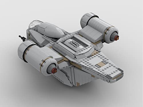 QJWM Modelo Nave Espacial, Transbordador La República con Construcción Modelo Bombardero Tie, Kit Construcción Abrazadera Bombardero Compatible con LG Razor Crest Military Patrol Craft 1046 PCS