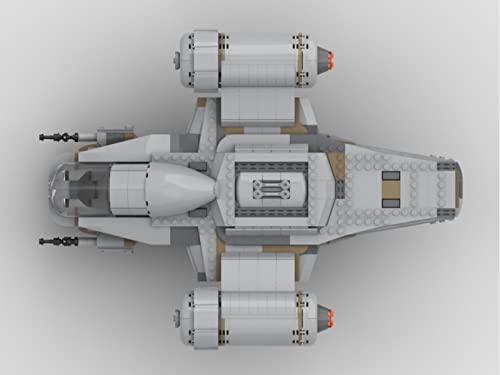 QJWM Modelo Nave Espacial, Transbordador La República con Construcción Modelo Bombardero Tie, Kit Construcción Abrazadera Bombardero Compatible con LG Razor Crest Military Patrol Craft 1046 PCS