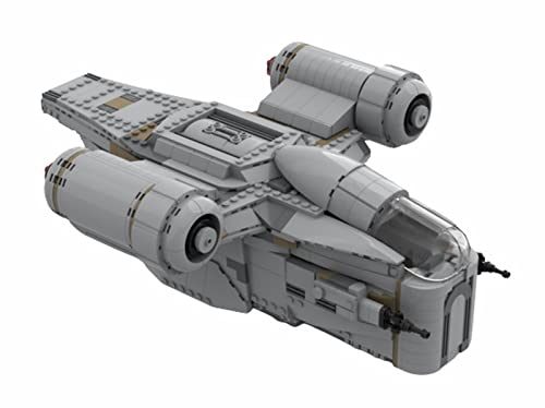 QJWM Modelo Nave Espacial, Transbordador La República con Construcción Modelo Bombardero Tie, Kit Construcción Abrazadera Bombardero Compatible con LG Razor Crest Military Patrol Craft 1046 PCS