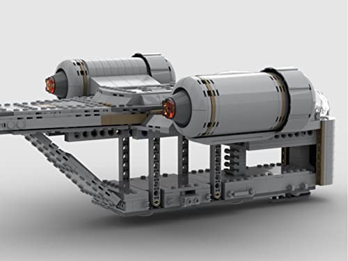 QJWM Modelo Nave Espacial, Transbordador La República con Construcción Modelo Bombardero Tie, Kit Construcción Abrazadera Bombardero Compatible con LG Razor Crest Military Patrol Craft 1046 PCS