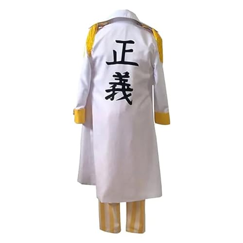 QYIFIRST Anime Seigi Marines Kizaru Trajes Carnaval Cosplay Disfraz Blanco Hombre 3XL