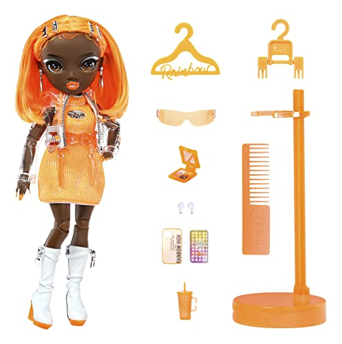 Rainbow High Fashion Doll - Michelle ST.Charles - Muñeca Naranja - Look de Moda y 10+ Accesorios de Juego Coloridos - para Coleccionistas y Niños de 4 a 12 Años