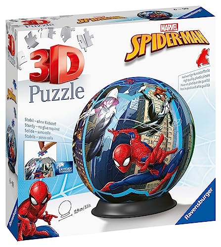 Ravensburger - 3D Puzzle Spider-Man, Puzzle Ball, 72 Piezas, 6+ Años