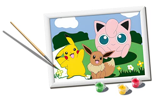 Ravensburger - CreArt Serie D: Pokèmon Classics, Kit para Pintar por Números, Contiene una Tabla Preimpresa, un Pincel, Colores y Accesorios, Juego Creativo para Niños y Niñas 7+ Años