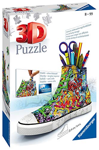 Ravensburger Puzzle 3D 12535 Graffiti Sneakers de , con Forma de Zapatillas de Deporte, de 108 Piezas