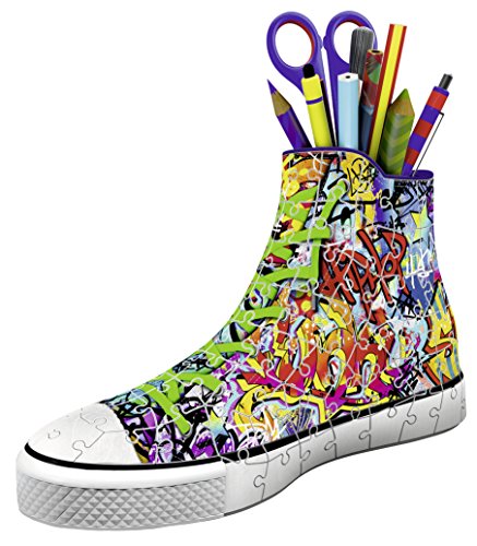 Ravensburger Puzzle 3D 12535 Graffiti Sneakers de , con Forma de Zapatillas de Deporte, de 108 Piezas