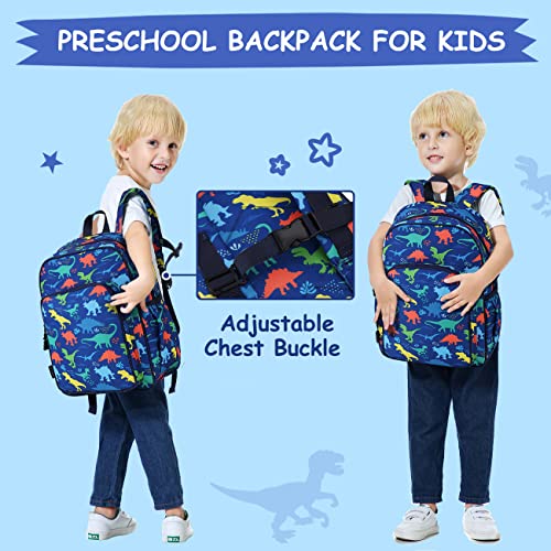 RAVUO Mochila Infantil, Lindo Mochila Dinosaurio Niño Grand Mochilas Infantil Preescolar Mochila Escolar Niños con Correa Pecho