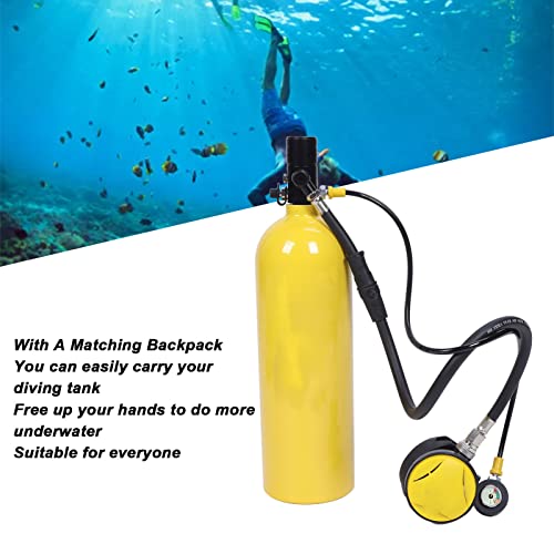 Rebreather de Buceo, Tanque de Buceo Pequeño, Portátil, Seguro, Aleación de Aluminio, 2 L con Mochila para Exploración Submarina