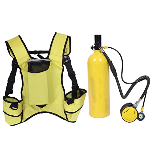 Rebreather de Buceo, Tanque de Buceo Pequeño, Portátil, Seguro, Aleación de Aluminio, 2 L con Mochila para Exploración Submarina