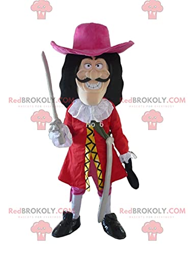 REDBROKOLY Mascot Captain Hook, el famoso pirata de Peter Pan