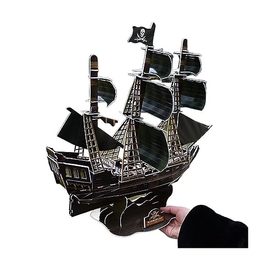 Regalos para Familiares y Amigos para Puzzle Tridimensional 3D Piratas del Caribe Barco Black Pearl Montado Barcos Modelo de Bricolaje