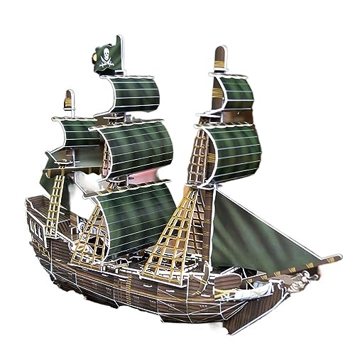 Regalos para Familiares y Amigos para Puzzle Tridimensional 3D Piratas del Caribe Barco Black Pearl Montado Barcos Modelo de Bricolaje