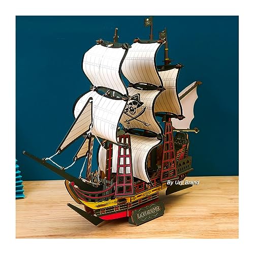 Regalos para familiares y amigos para rompecabezas de madera 3D vintage velero velero barco pirata modelo de barco de bricolaje
