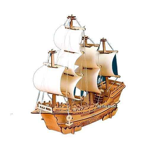 Regalos para familiares y amigos para rompecabezas de madera 3D vintage velero velero barco pirata modelo de barco de bricolaje