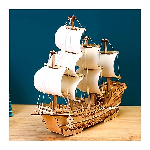 Regalos para familiares y amigos para rompecabezas de madera 3D vintage velero velero barco pirata modelo de barco de bricolaje