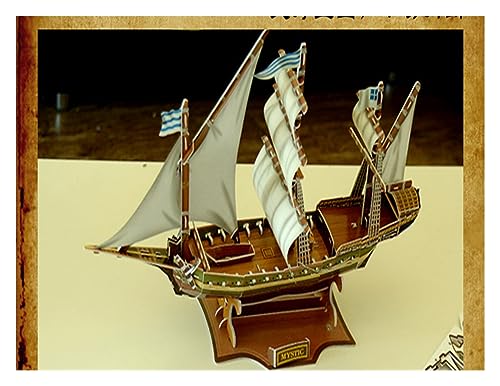Regalos para Familiares y Amigos para Rompecabezas Tridimensional 3D Modelo de Barco Pirata Santa Maria Barco Rompecabezas for niños Barcos Modelo de Bricolaje
