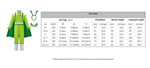 ReliBeauty Disfraz Extraterrestre para Niño 3-12 años con Alien Accesorios, 150
