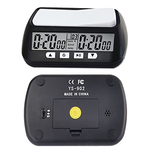 Reloj de Ajedrez Temporizador Digital, Carcasa de ABS, Alarma Audible, Temporizador de Juegos Multifunción para Ajedrez, Go y Damas, Reloj de Juego de Pantalla Grande Confiable