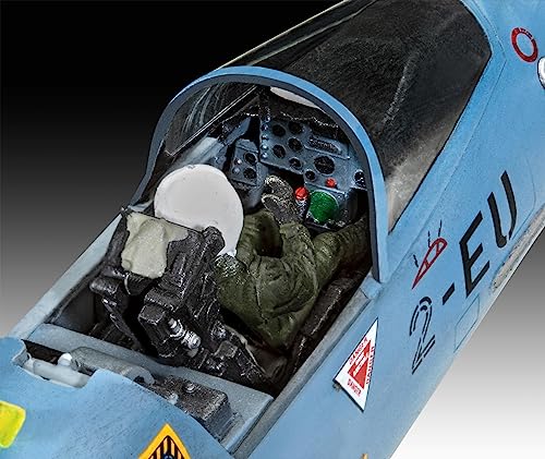 Revell Dassault Mirage 2000C I Kit de construcción de avión de nivel 5 detallado I 150 piezas I escala 1:48 I para niños y adultos a partir de 13 años, mediano