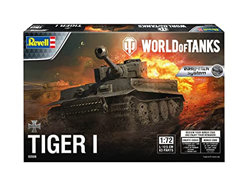 Revell Tiger I World of Tanks 03508 - Kit de construcción para Principiantes con Sistema Easy Click