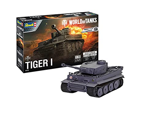 Revell Tiger I World of Tanks 03508 - Kit de construcción para Principiantes con Sistema Easy Click