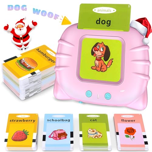 Richgv Juguetes Educativos 2 3 4 5 6 Años, Electrónico Tarjetas Flashcards para Niños Aprender 224 Vocabulario inglés 12 Categorias de Tarjetas Educativas, Juguetes Regalos para Niñas 2 Años