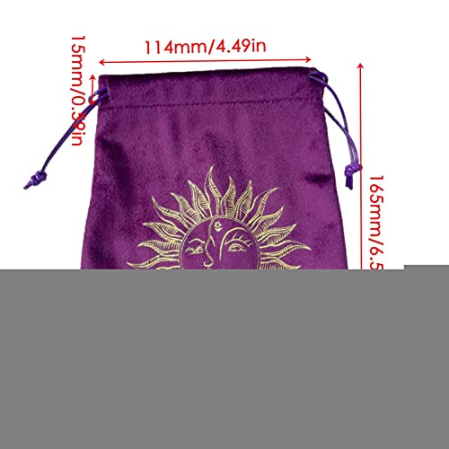 Richolyn - Bolsa con terciopelo para regalo tarot luna y estrellas lujo terciopelo suave y tarot bolsas con cordón, bolsa almacenamiento regalo tarot impresión