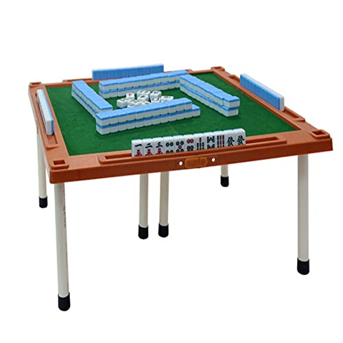 RISELY Mesa Plegable De Mahjong De 16,5 Pulgadas, Mesa Juego Cartas Dominó para 4 Jugadores con 4 Portavasos Y 4 Bandejas para Fichas Y Patas Mesa Extraíbles,rodamiento 50kg,para Fiesta Camping