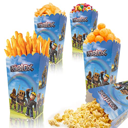 Roblox Caja Palomitas, Roblox Caja Caramelos, 12 Piezas Roblox Bolsa Palomitas Papel, Fiesta de Cumpleaños, Contenedor Popcorn, Noche de Película Decoracion, Navidad, Fiesta Infantil