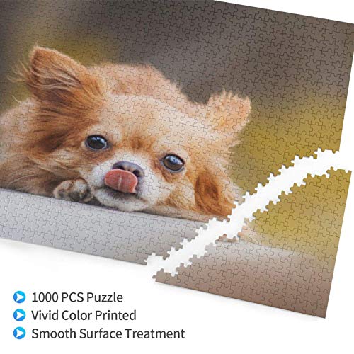 Rompecabezas 1000 Piezas Chihuahua Blur Dogs Bokeh Brown Chihuahua Divertido Rompecabezas de Madera Juguete Familia Juego decoración de Pared para Adultos Adolescentes