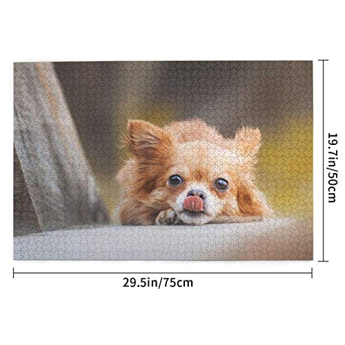 Rompecabezas 1000 Piezas Chihuahua Blur Dogs Bokeh Brown Chihuahua Divertido Rompecabezas de Madera Juguete Familia Juego decoración de Pared para Adultos Adolescentes