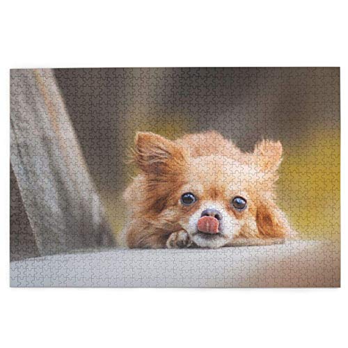 Rompecabezas 1000 Piezas Chihuahua Blur Dogs Bokeh Brown Chihuahua Divertido Rompecabezas de Madera Juguete Familia Juego decoración de Pared para Adultos Adolescentes