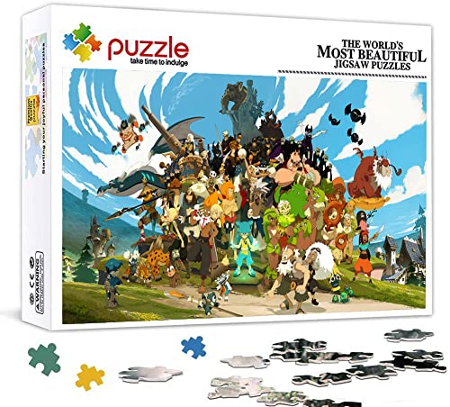 Rompecabezas De 1000 Piezas Rompecabezas De Madera Anime Wakfu Póster Jigsaw Puzzle De 1000 Piezas para Adultos Divertidos Juguetes Creativos De Bricolaje para Niñas Y Niños.