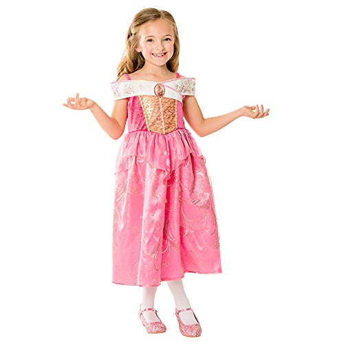 Rubie's 3011153-4 Disfraz oficial de Disney Ultimate Princess Deluxe Aurora para niñas, disfraz infantil, multicolor, talla S