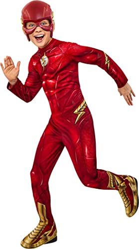 Rubies disfraz The Flash Classico para niño, Jumpsuit estampado con cubrebotas y antifaz, Oficial DC, para Carnaval, Navidad, Cumpleaños, Fiestas y Halloween