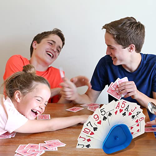 Ruikdly Sujeta Cartas Naipes 4 Piezas Sujeta Cartas Niños Soportes para Cartas de Juego Soporte para Naipes Manos Libres para Niños y Personas Mayores