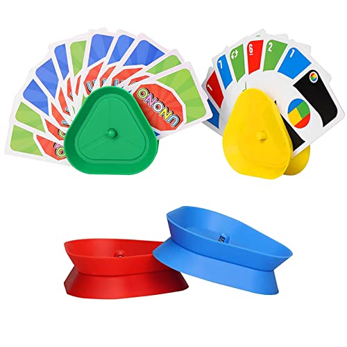 Ruikdly Sujeta Cartas Naipes 4 Piezas Sujeta Cartas Niños Soportes para Cartas de Juego Soporte para Naipes Manos Libres para Niños y Personas Mayores