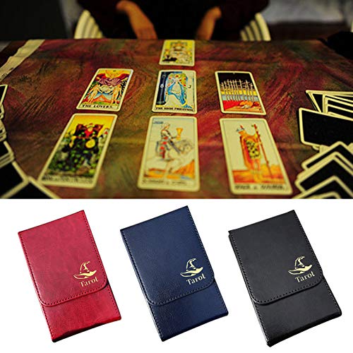 S-TROUBLE Caja de Almacenamiento de Cartas de Tarots portátil Colección de Cuero Doble Juego de Mesa Estuche de póquer Tarots Card Palmbox