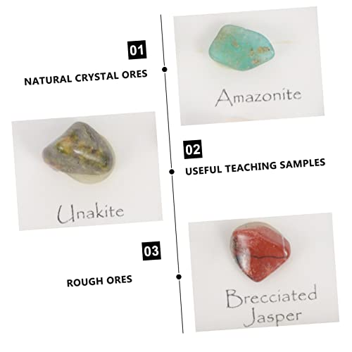 SAFIGLE 3 Cajas De Espécimen De Mineral De Cristal Trajes Morados Gemas Rosas Decoración De Mesa De Piedras Caídas Piedras Preciosas Chakra Mineral Natural Piedras Minerales