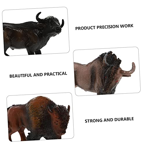 SAFIGLE Juguetes para niños 4 piezas modelo de simulación de yak minifiguras para niños -Decoraciones para pasteles Mini vacas miniatura figuras de vaca figura de toro realista juego de figuras de