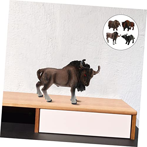 SAFIGLE Juguetes para niños 4 piezas modelo de simulación de yak minifiguras para niños -Decoraciones para pasteles Mini vacas miniatura figuras de vaca figura de toro realista juego de figuras de