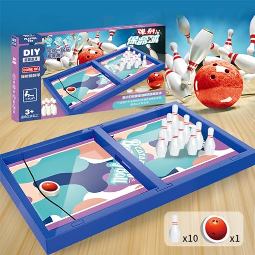 Samuliy Juego de mesa de bolos, juego de bolos de mesa para niños, minijuegos de mesa para interacción entre padres e hijos para el hogar, escuela, viajes, trabajo en equipo, fiestas