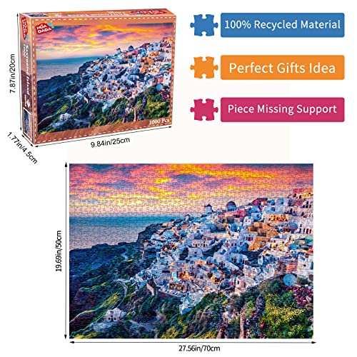 Santorini Island Puzzle 1000 Piezas Aegean Sea Puzles 1000 Adultos Ideas de Regalos