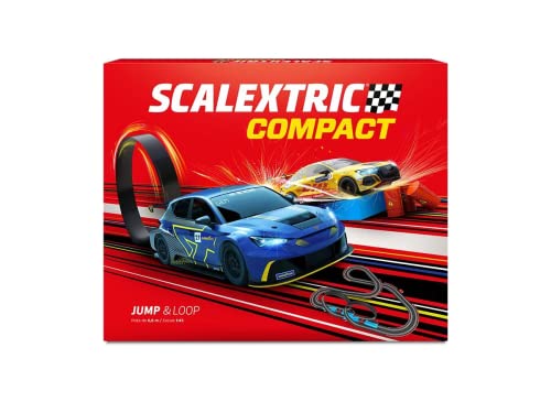 Scalextric - Circuito COMPACT - Pista de Carreras Completa - 2 coches y 2 mandos 1:43 (Jump & Loop)