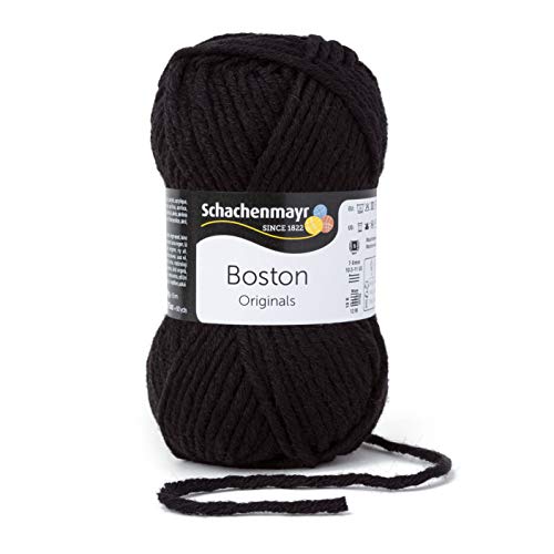 Schachenmayr Boston, 50G Schwarz Hilos para Tejer A Mano